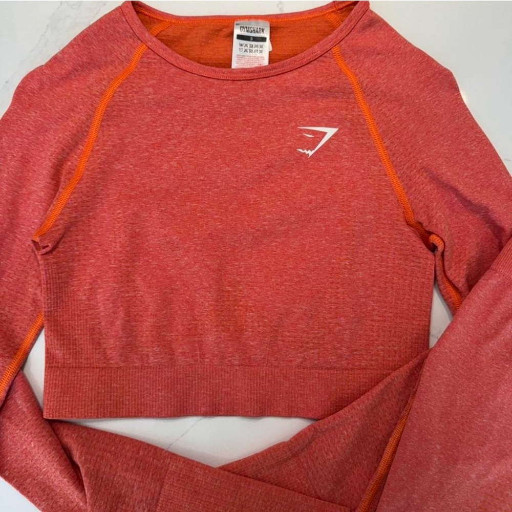 Gymshark Rust/Burnt orange Long Sleeve Crop Top